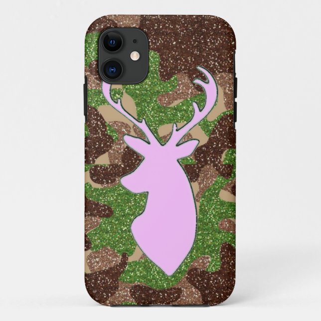 Pink deer and glitter camo iPhone 5 case (Back)
