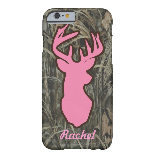 Pink Deer Head Camo iPhone 6 case (Back)