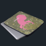 Pink Deer Head & Camouflage Electronics Bag<br><div class="desc">An electronics bag featuring an illustration of a pink deer head over a background of camouflage.  Personalize with your name.</div>