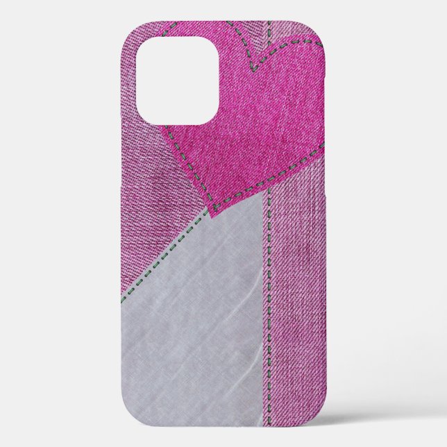 Pink Denim Heart Case-Mate iPhone Case (Back)