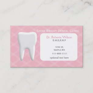 Pink Dental businesscards with appointment card