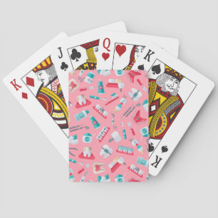 Pink Dental Pattern Playing Cards