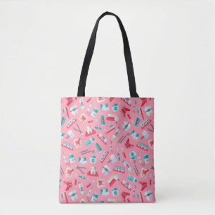 Pink Dental Pattern Tote Bag
