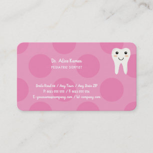Pink Dentist for kids   Pediatric Dentist Appointment Card