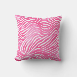 Pink Design Pillow, Pink Watercolour Aesthetic Throw Pillow