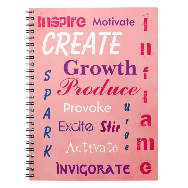 Pink Design Positive Affirmations Notebook (Front)
