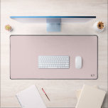 Pink Desk Mat with custom monogram initials<br><div class="desc">Pink Desk Mat with custom monogram initials - minimal custom desk mat, minimalist personal large desk mat, minimalistic office desk mat, personalized pink desk mat, plastic computer desk mat, customized initialled monogram initials, add your own letters, personalised monogrammed text, simple stylish classic classy design, cool plain writing aesthetic</div>