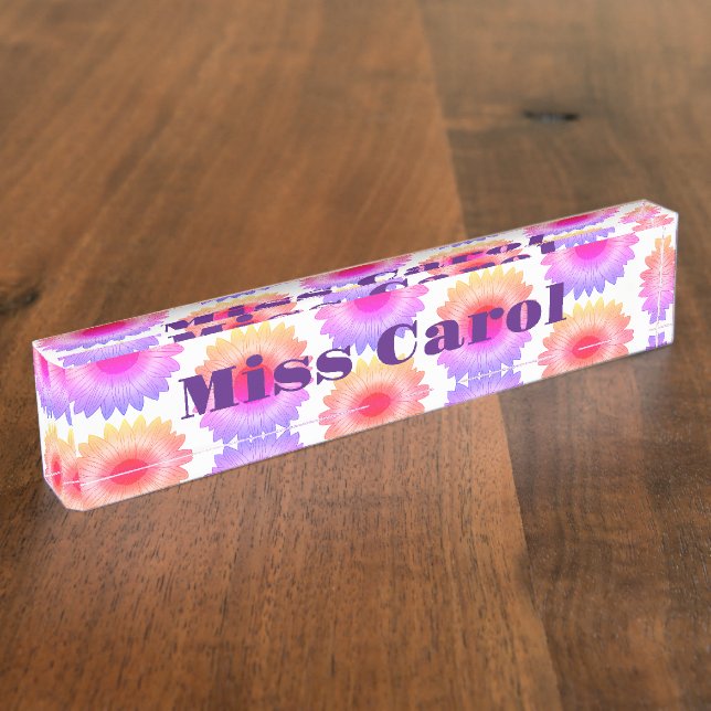 Pink Desk Nameplate (Side)