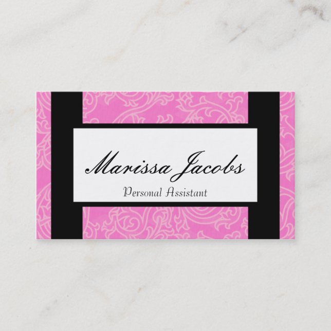 Pink Details Personal Assistant Business Card (Front)
