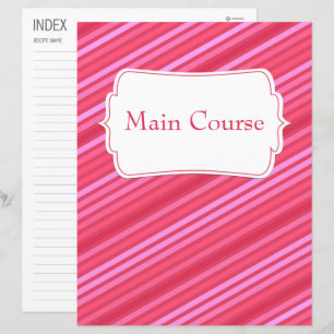 Pink Diagonal Striped Recipe Category/Index