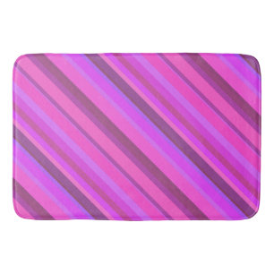Pink diagonal stripes bath mat