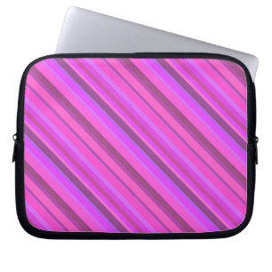 Pink diagonal stripes laptop sleeve