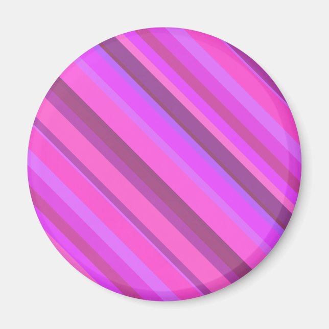 Pink diagonal stripes magnet (Front)