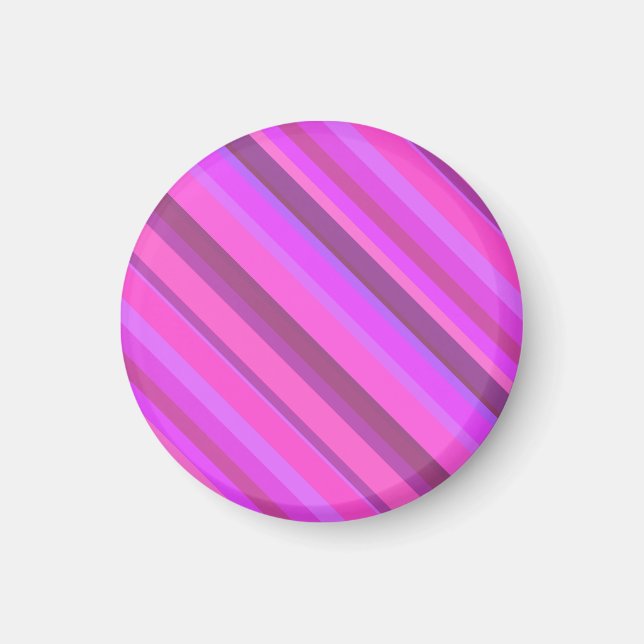 Pink diagonal stripes magnet (Front)