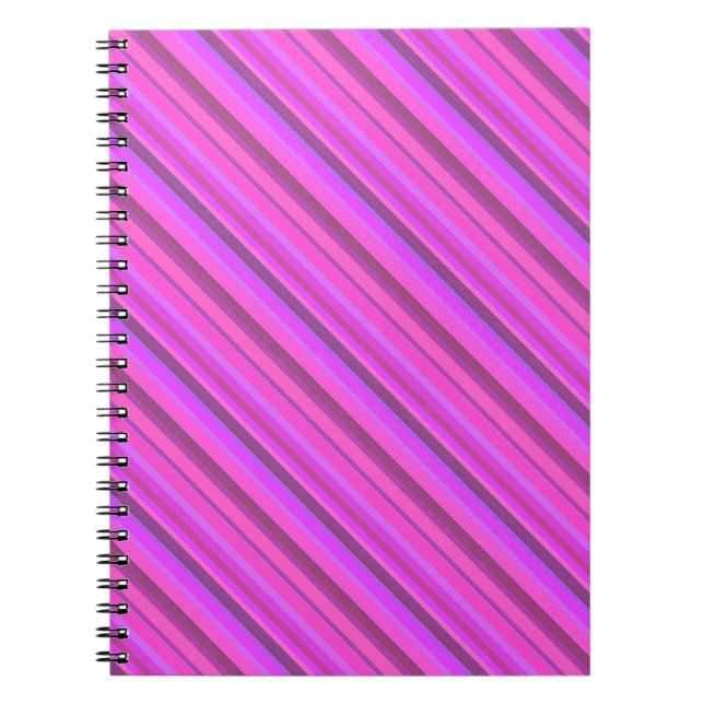 Pink diagonal stripes notebook (Front)