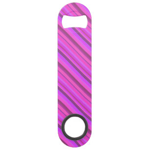 Pink diagonal stripes speed bottle opener