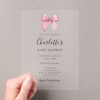 Pink Diamond Bow Girl Baby Shower 