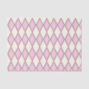 Pink Diamond Check Medieval Fairytale Princess Tissue Paper
