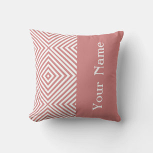 Pink Diamond Chevron w/ name @ Emporiomoffa Throw Pillow
