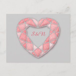 pink diamond heart - postcard