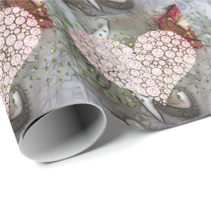 Pink Diamond Heart Wrapping Paper