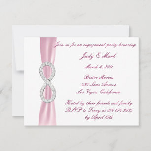 Pink Diamond Infinity Engagement Party Invitation