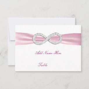Pink Diamond Infinity Wedding Table Place Card