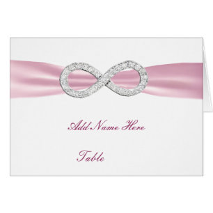 Pink Diamond Infinity Wedding Table Place Card