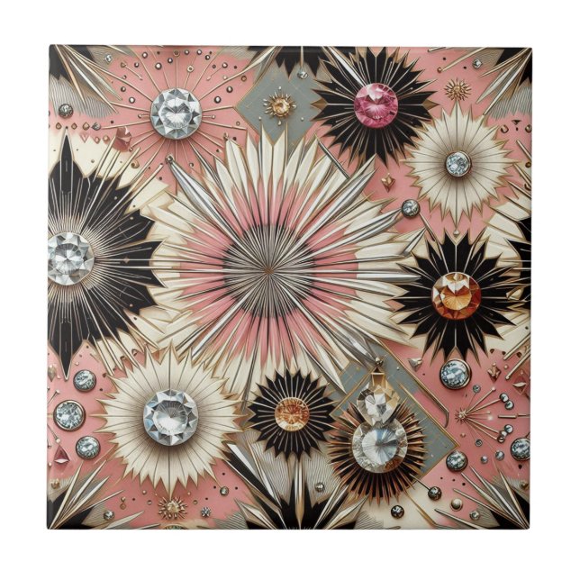 Pink Diamond Mid Century Modern  Tile (Front)