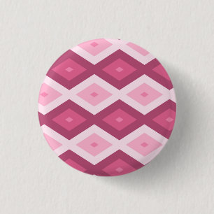 Pink diamond pattern 1 inch round button