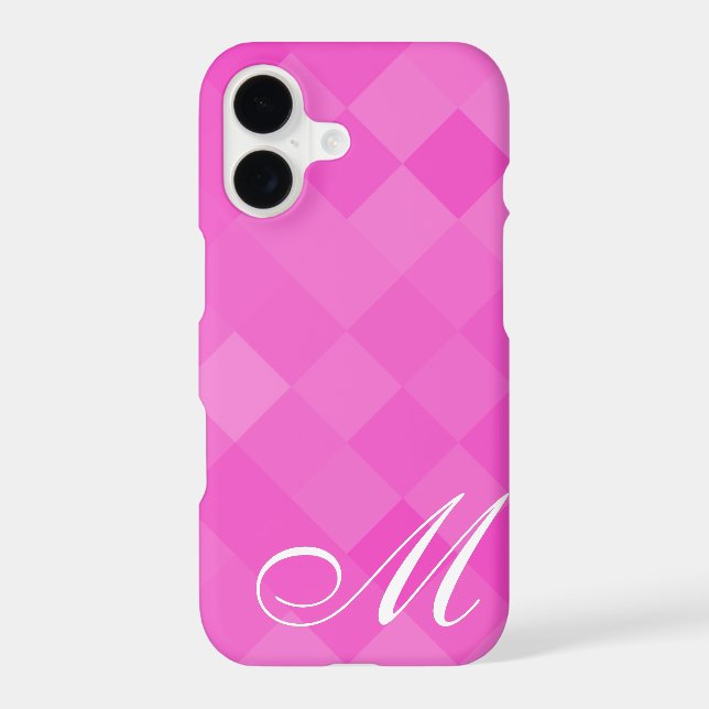 Pink Diamond Pattern and Monogram (Back)