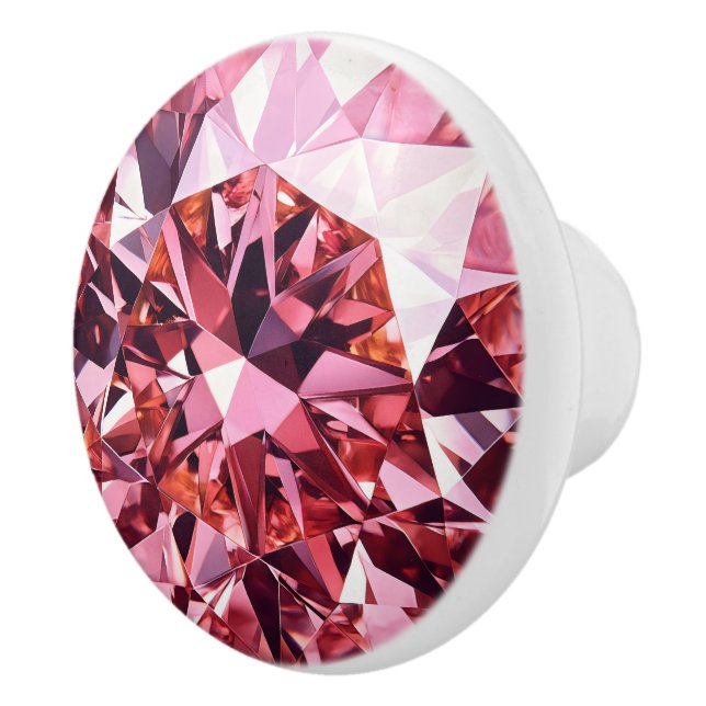 Pink Diamond Pattern Ceramic Knob (Right)