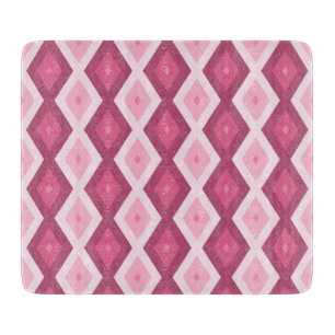 Pink diamond pattern cutting board