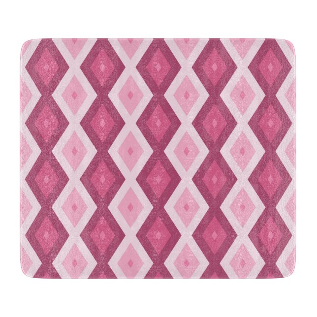 Pink diamond pattern cutting board (Front)