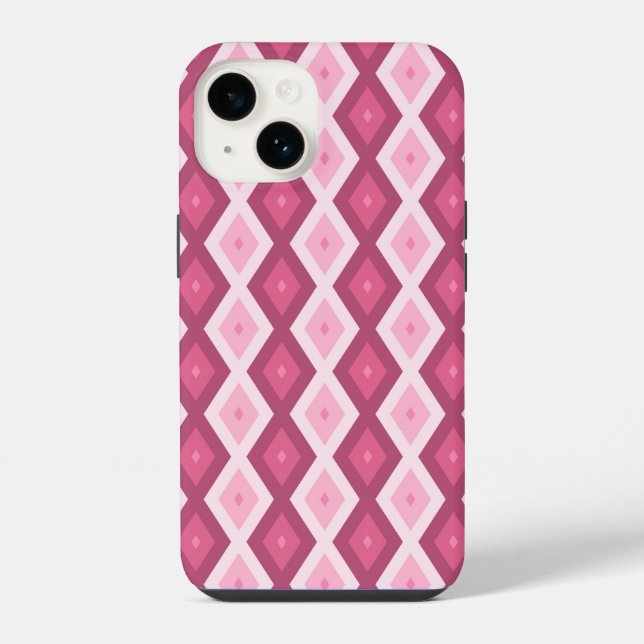Pink diamond pattern iPhone case (Back)