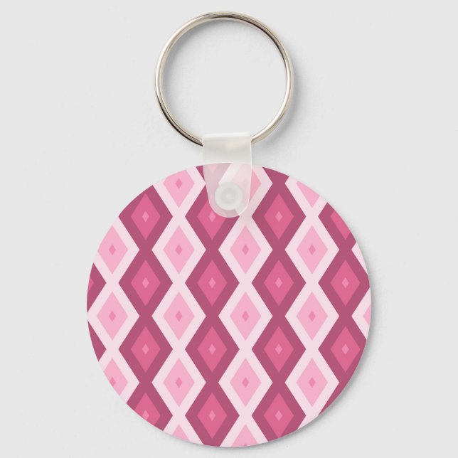 Pink diamond pattern keychain (Front)