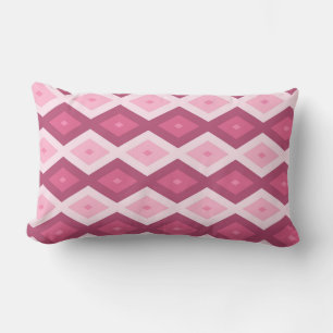 Pink diamond pattern lumbar pillow