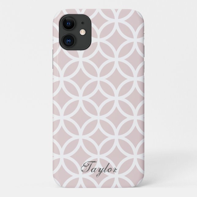 Pink Diamond Pattern Personalized Case-Mate iPhone Case (Back)