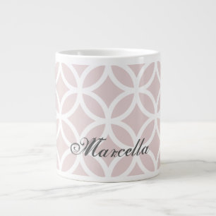 Pink Diamond Pattern Personalized Giant Coffee Mug