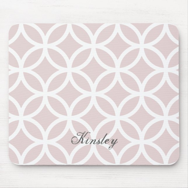 Pink Diamond Pattern Personalized Mousepad (Front)