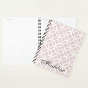 Pink Diamond Pattern Personalized Planner