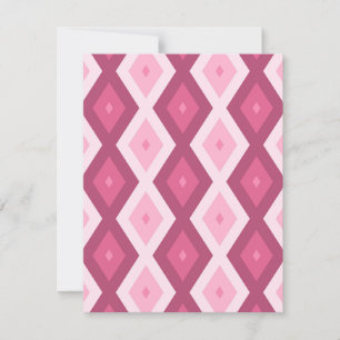 Pink diamond pattern RSVP card