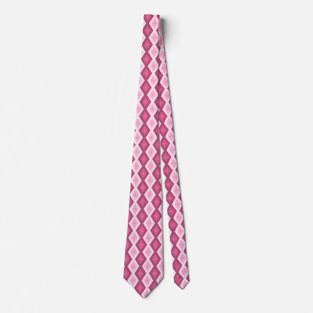 Pink diamond pattern tie (Front)