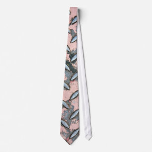 Pink Diamond Plate Metal Tie