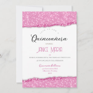 Pink Diamond Quinceañera Invitation