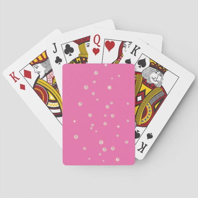 Pink Diamond Sparkle Jewel Playing Cards (Back)
