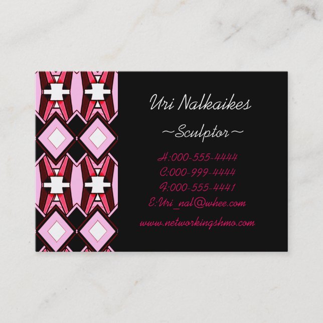 pink diamonds business card (Front)