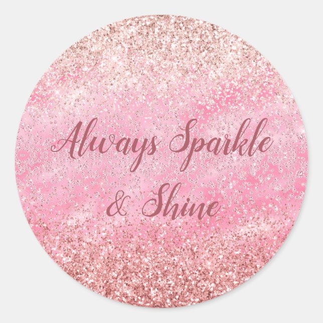 Pink Diamonds Glitzy Sparkle Glitter Classic Round Sticker (Front)