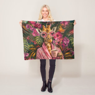 Pink Diamonds & Morning Glamour Fleece Blanket