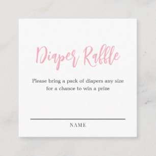 Pink Diaper Raffle Ticket Enclosure Card
